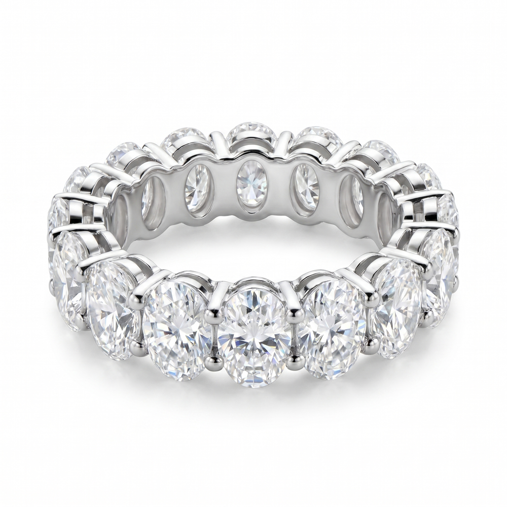 Eternity Oval Ring - White Gold