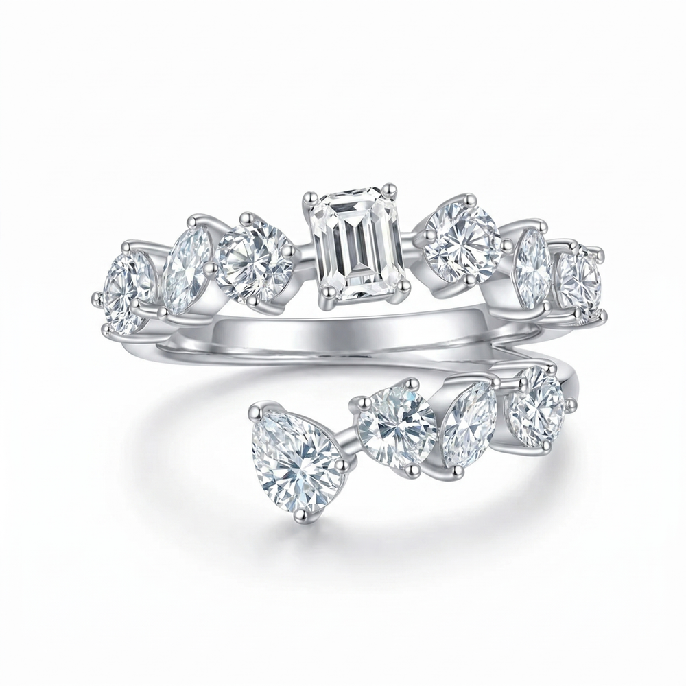 Seraphina Mixed Cut Ring - White Gold