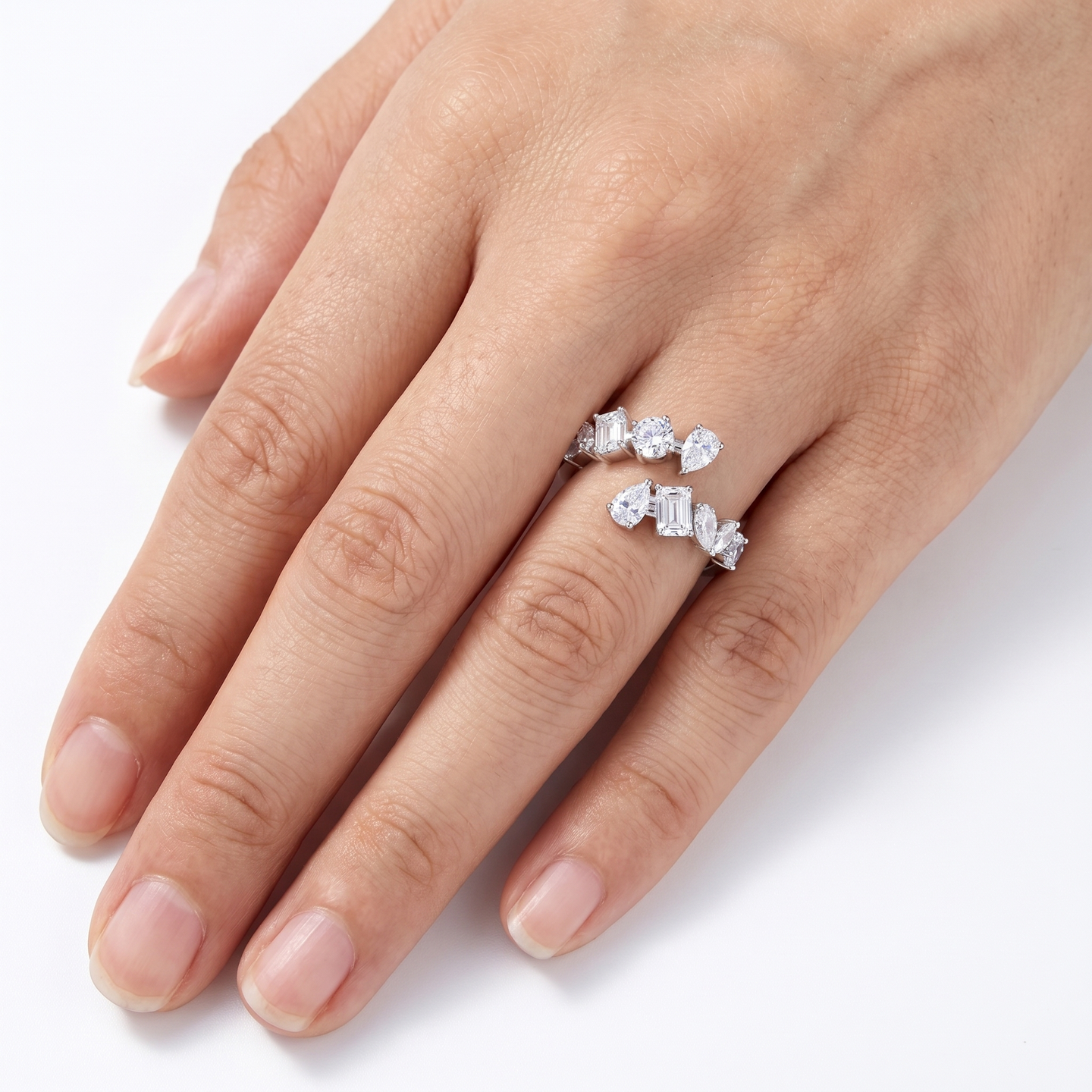 Seraphina Mixed Cut Ring - White Gold