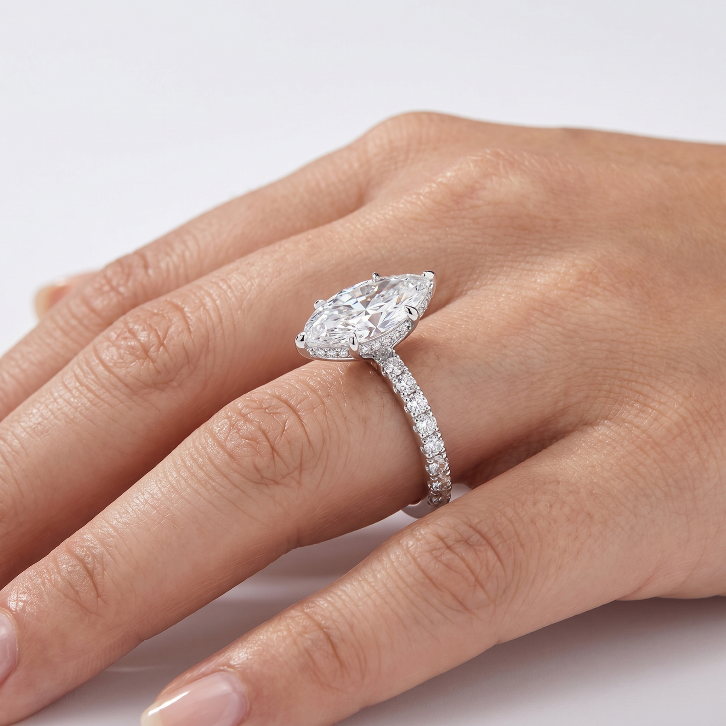 Aveline Marquise Ring - White Gold