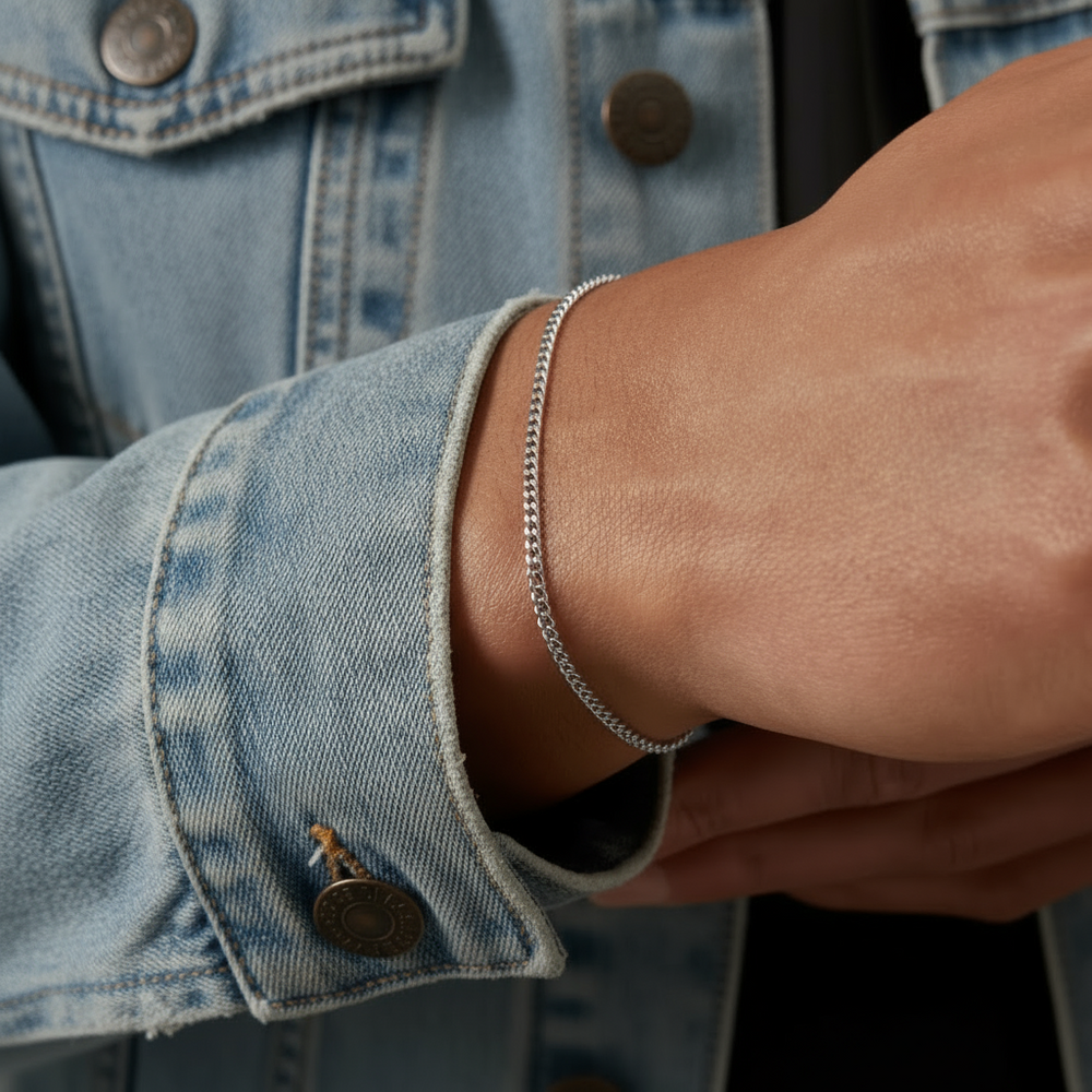 צמיד ריי 2 מ"מ - כסף