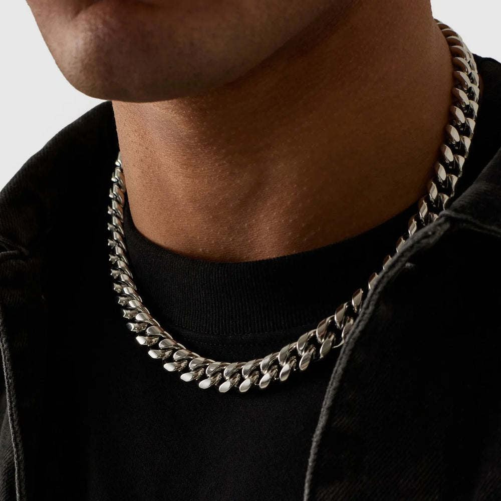 שרשרת קובנית 10 מ"מ – כסף