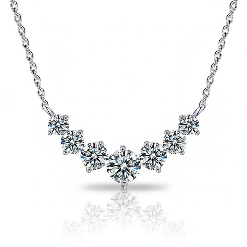 שרשרת יהלומים מודרגת - Clairé - זהב לבן