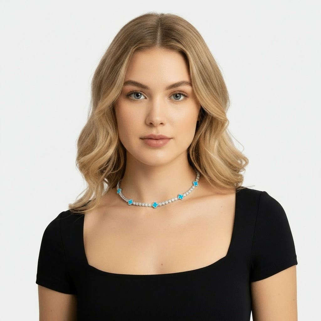 Ciel Clover Tennis Necklace