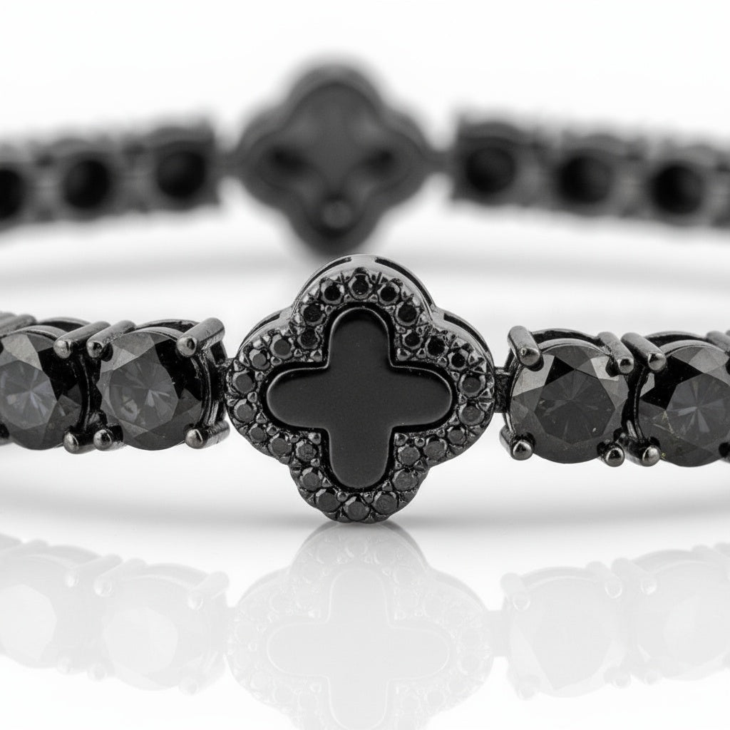 Midnight Clover Tennis Bracelet