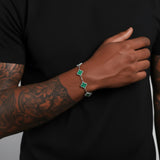 Clover Set Silver - Malachite