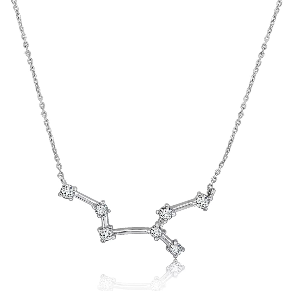 Astra Zodiac Sign Necklace In Silver