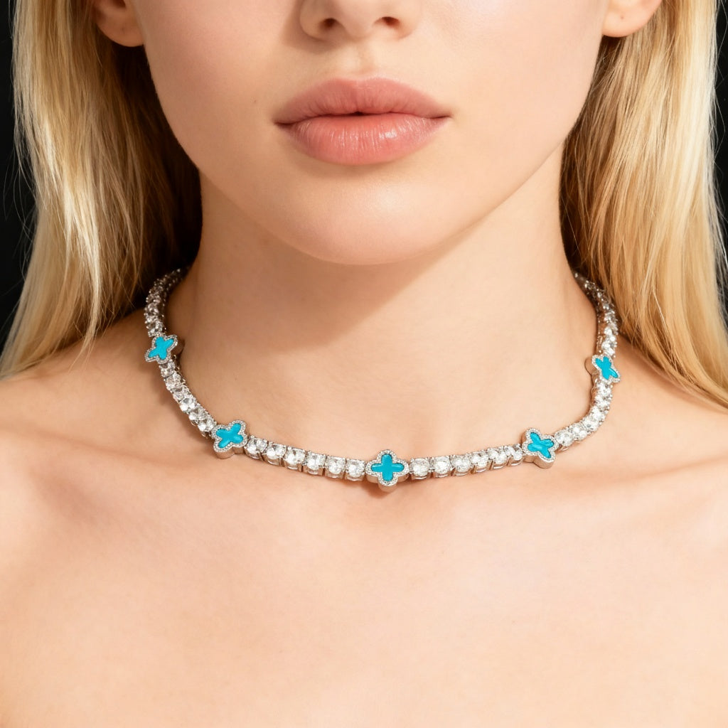 Ciel Clover Tennis Necklace