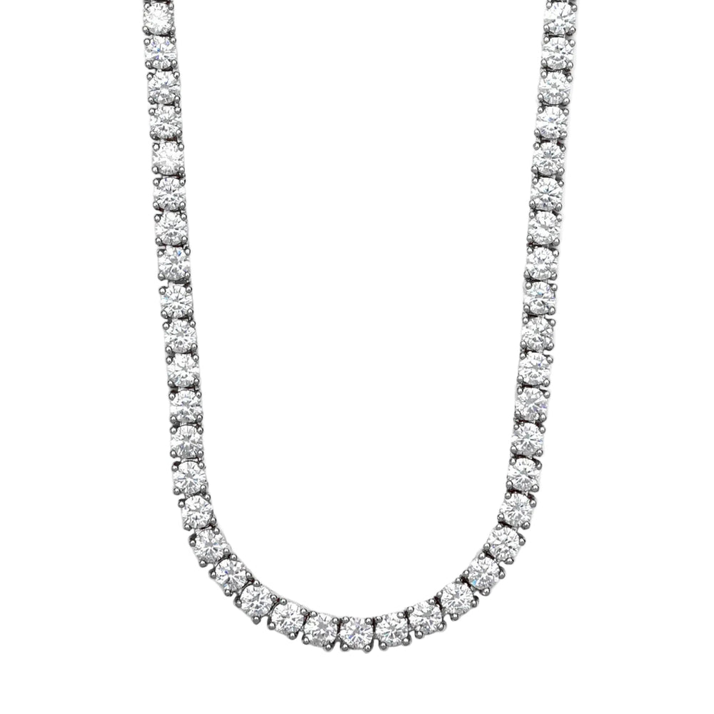 Diamond tennis necklace on a white background