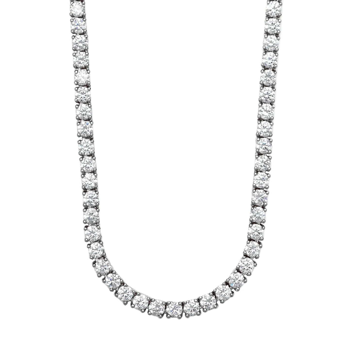 Diamond tennis necklace on a white background