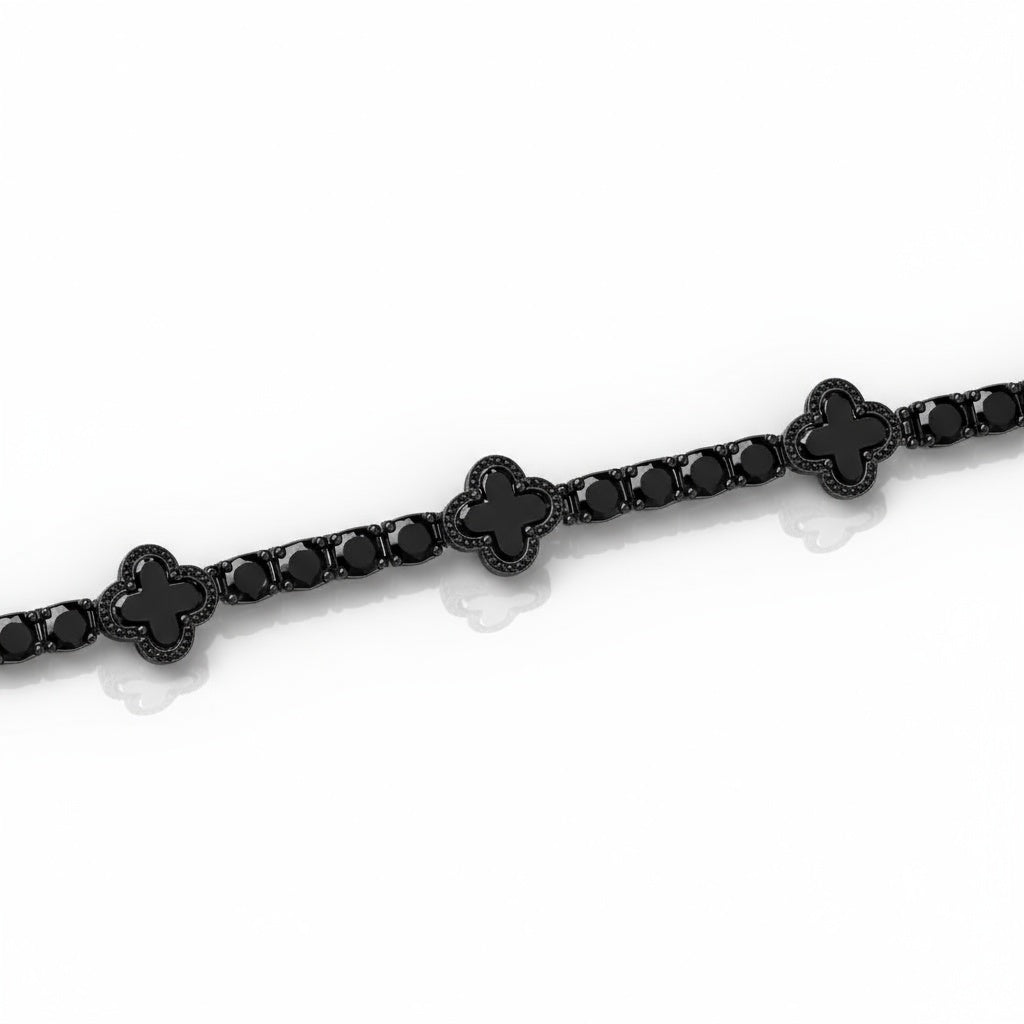 Midnight Clover Tennis Bracelet