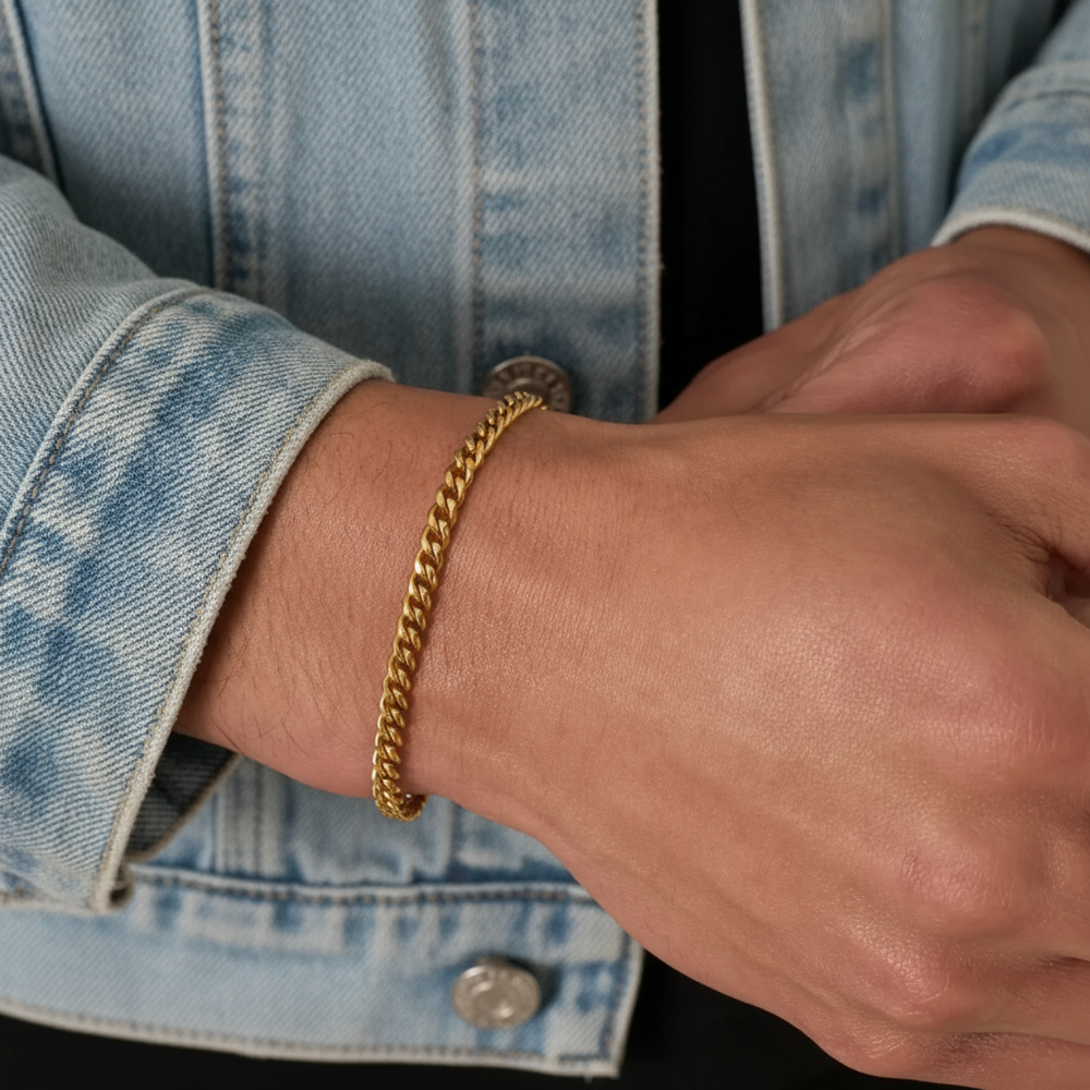 Cuban Bracelet 4MM - Gold