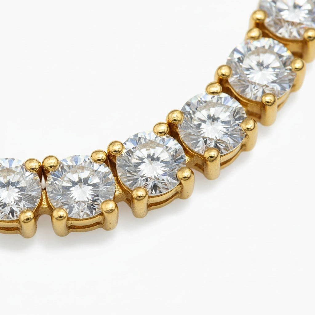 Aura Tennis Necklace 3MM - 18k Gold