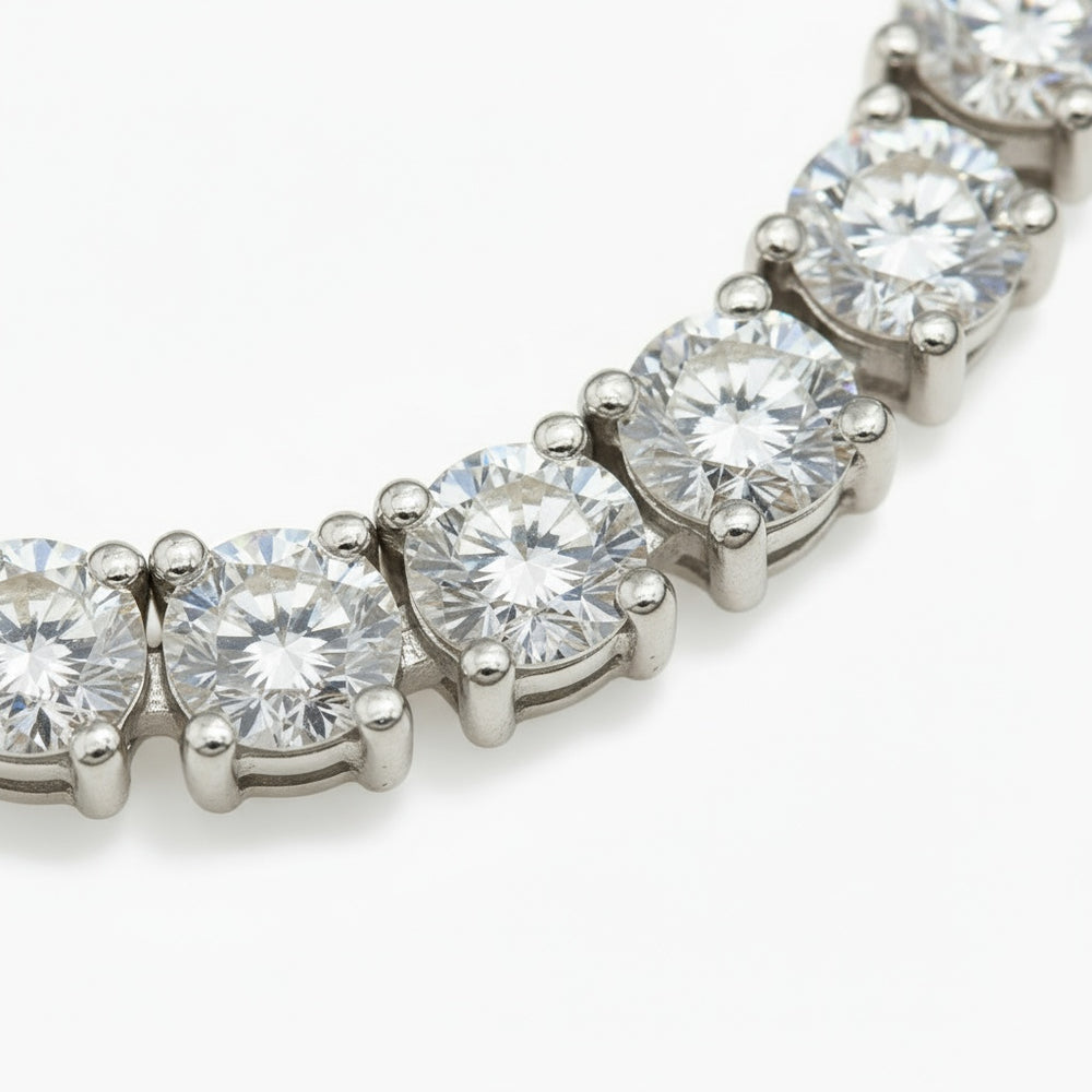 Aura Tennis Necklace 3MM - 18k White Gold