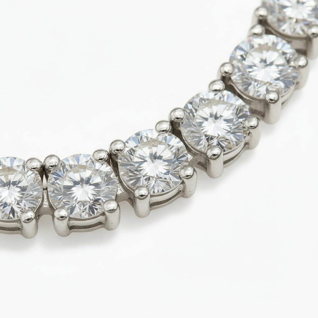 Aura Tennis Necklace 3MM - 18k White Gold