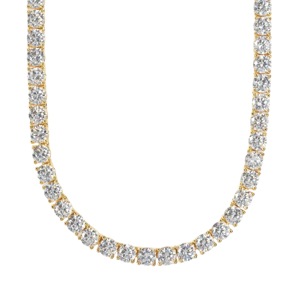 Necklace with gold and silver chain on a white background