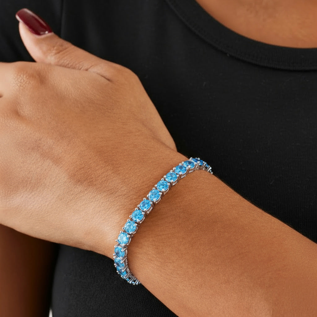 Aqua Tennis Bracelet