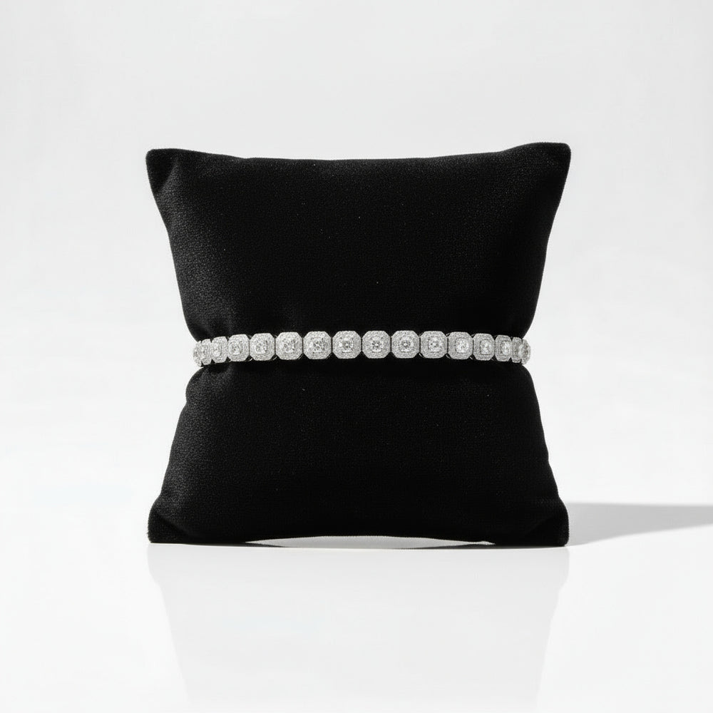 צמיד טניס Celeste - זהב לבן