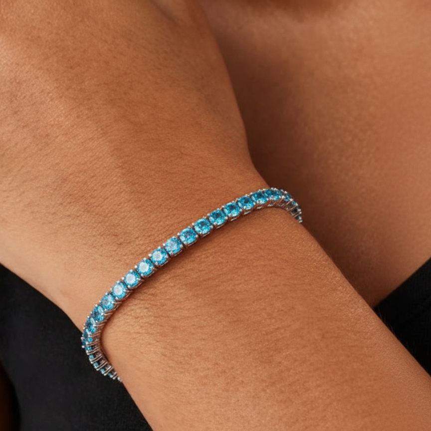 Aqua Tennis Bracelet