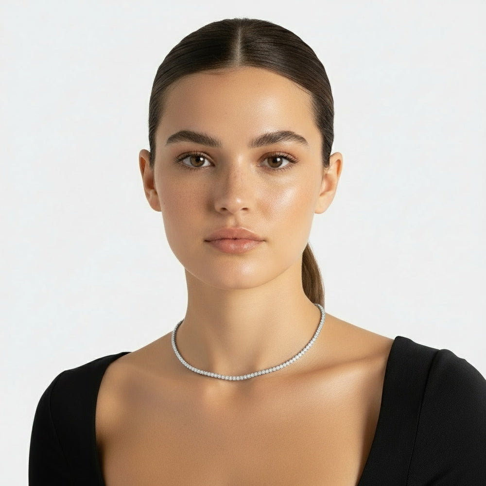 שרשרת טניס 3 מ"מ Aria - זהב לבן