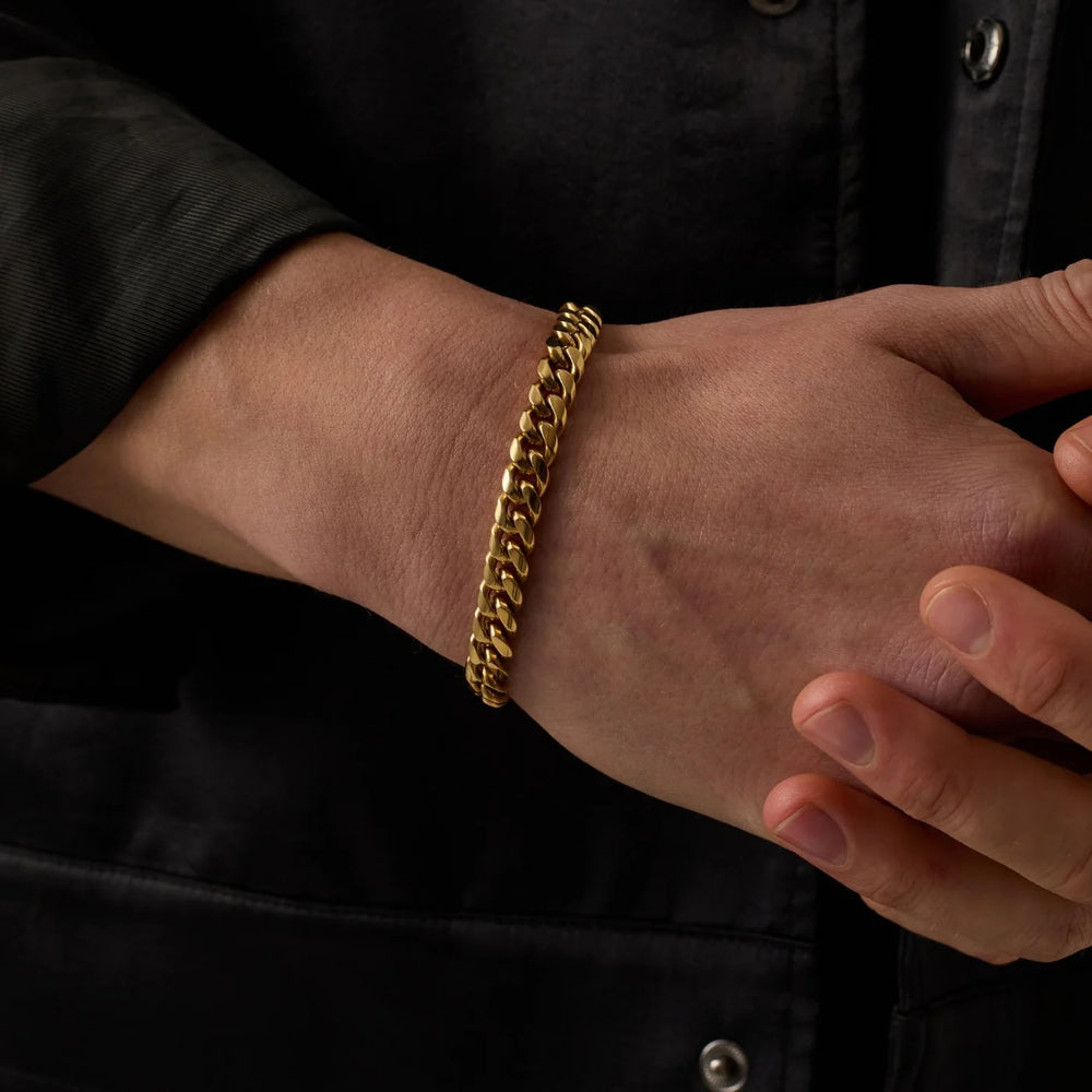 צמיד קובאני 8 מ"מ - זהב