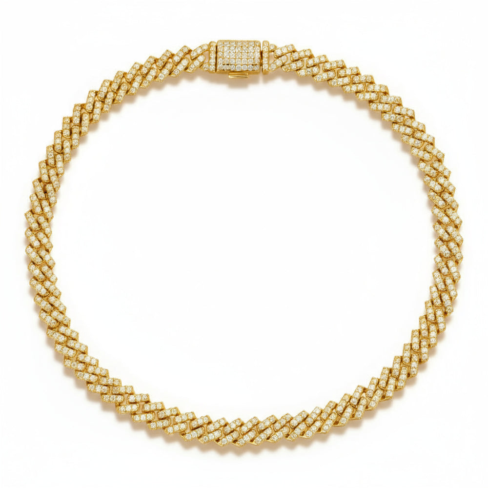 Moissanite Cuban Bracelet 5MM - Gold