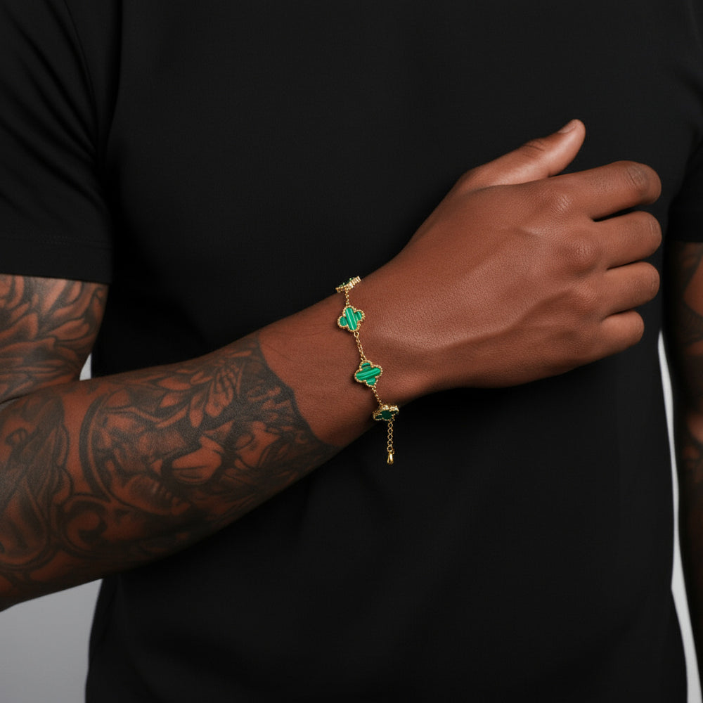 Clover Set Gold - Malachite