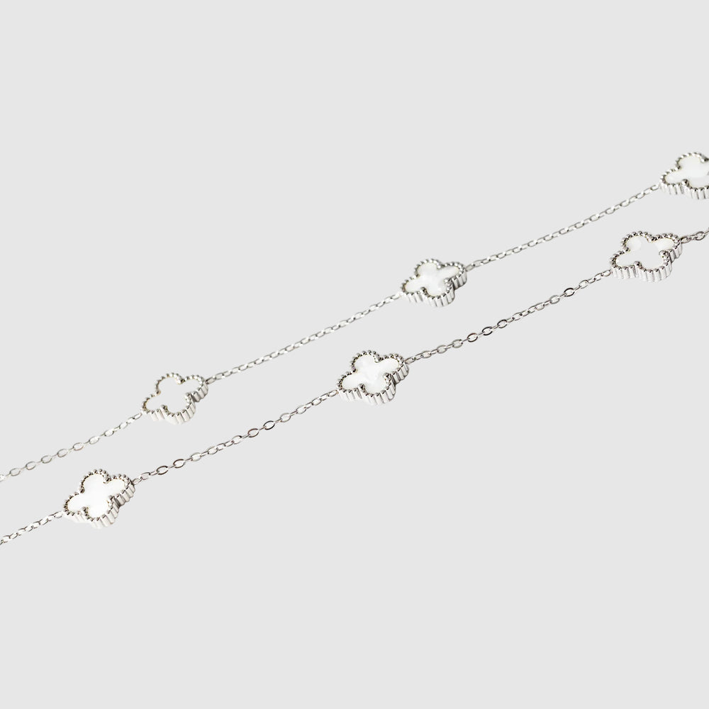 Clover Set Silver - White Pearl