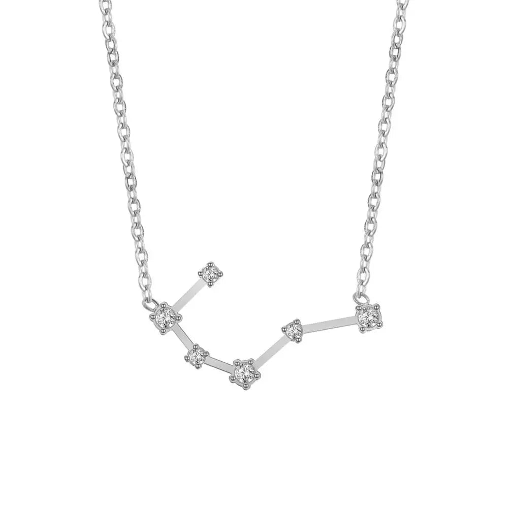 Astra Zodiac Sign Necklace In Silver