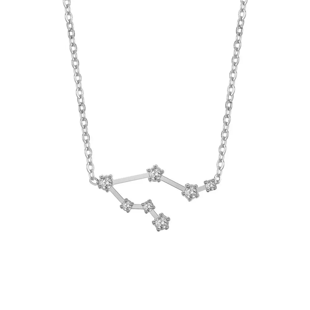 Astra Zodiac Sign Necklace In Silver