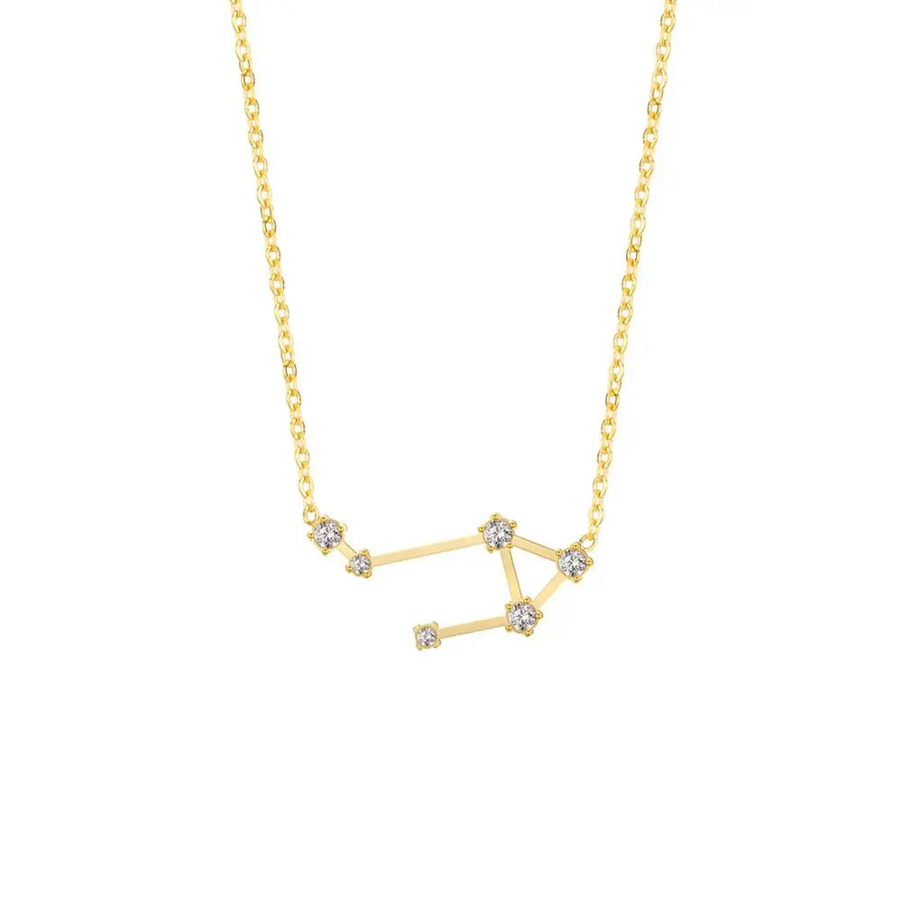 Astra Zodiac Sign Necklace In Gold