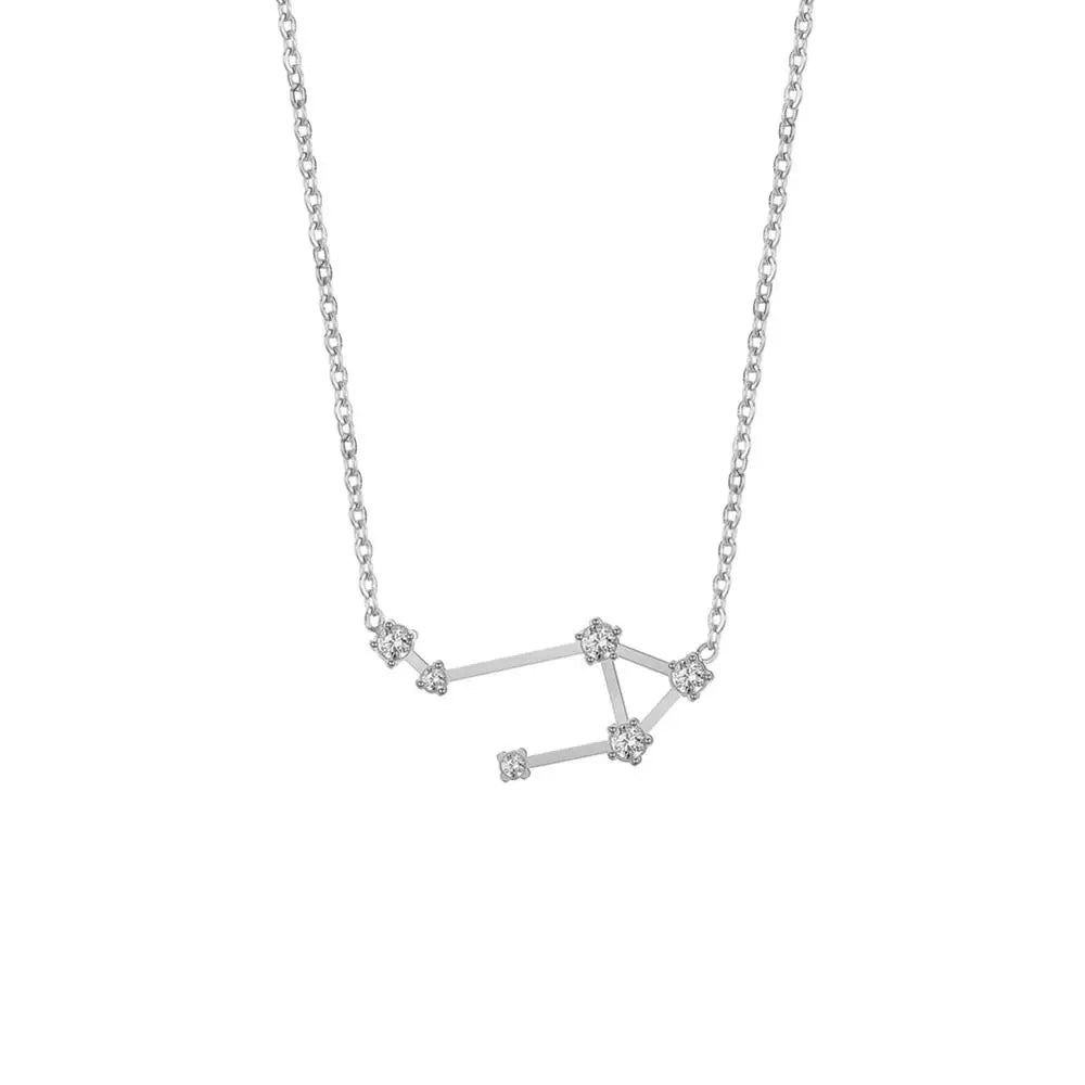 Astra Zodiac Sign Necklace In Silver