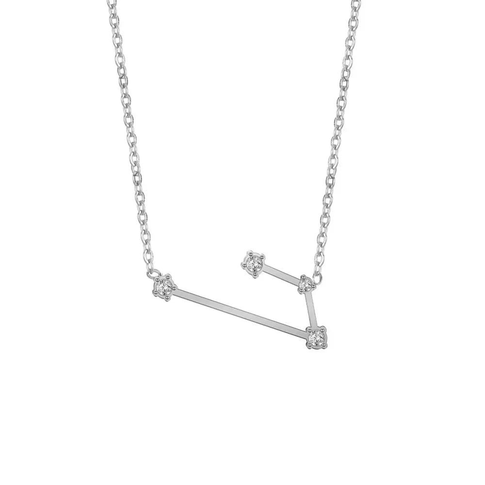 Astra Zodiac Sign Necklace In Silver