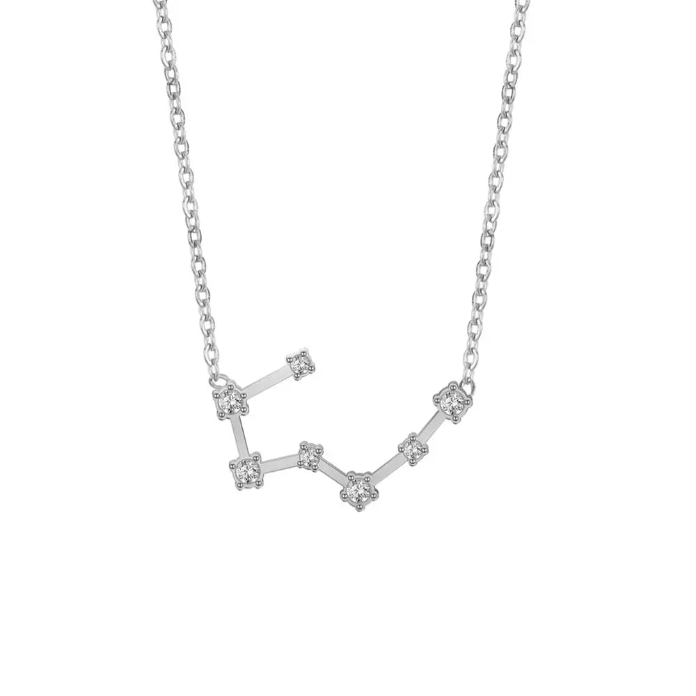 Astra Zodiac Sign Necklace In Silver