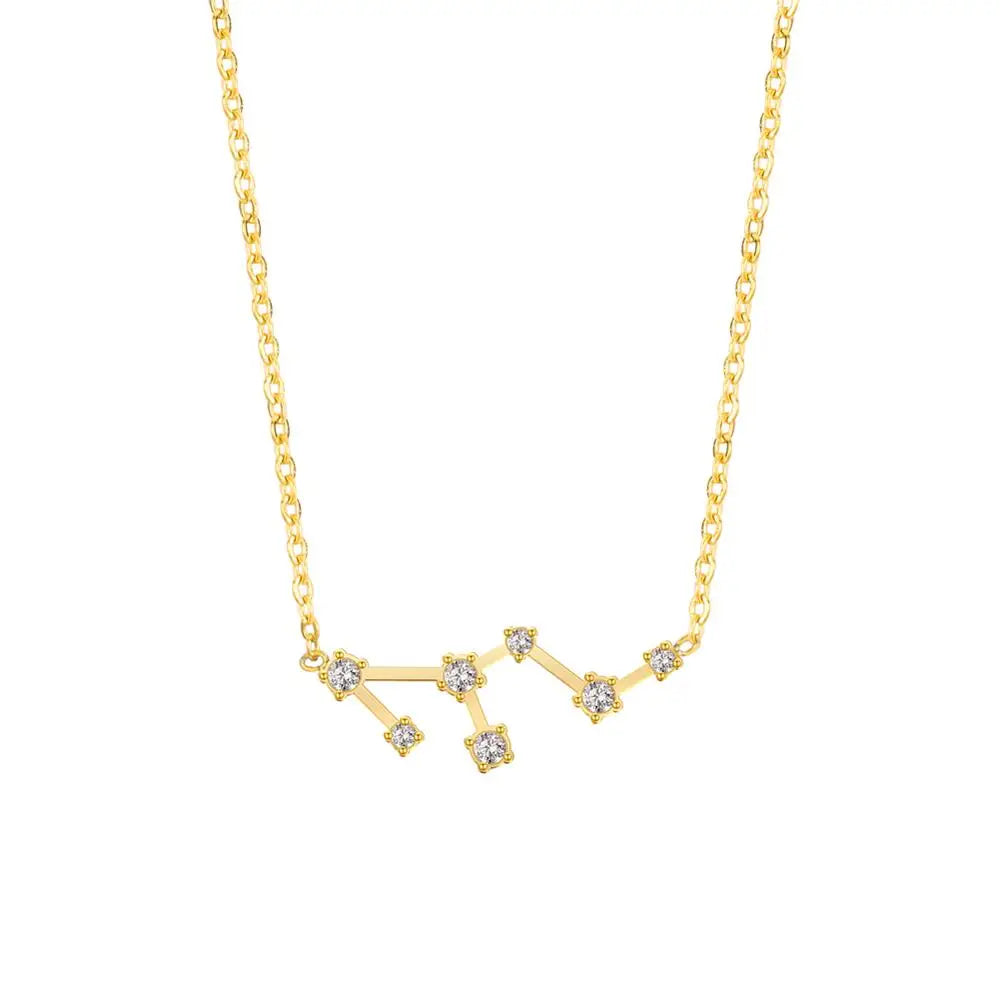 Astra Zodiac Sign Necklace In Gold