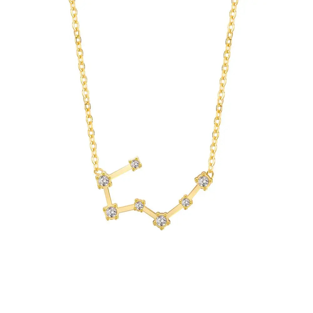Astra Zodiac Sign Necklace In Gold