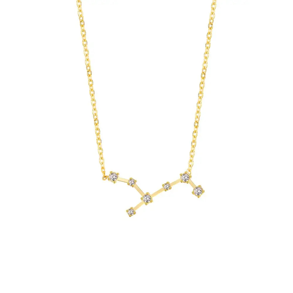 Astra Zodiac Sign Necklace In Gold