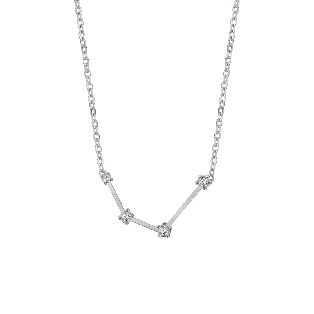 Astra Zodiac Sign Necklace In Silver