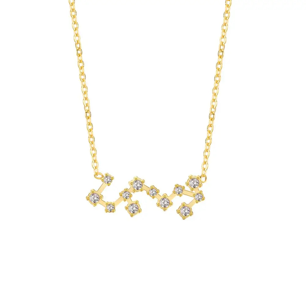 Astra Zodiac Sign Necklace In Gold