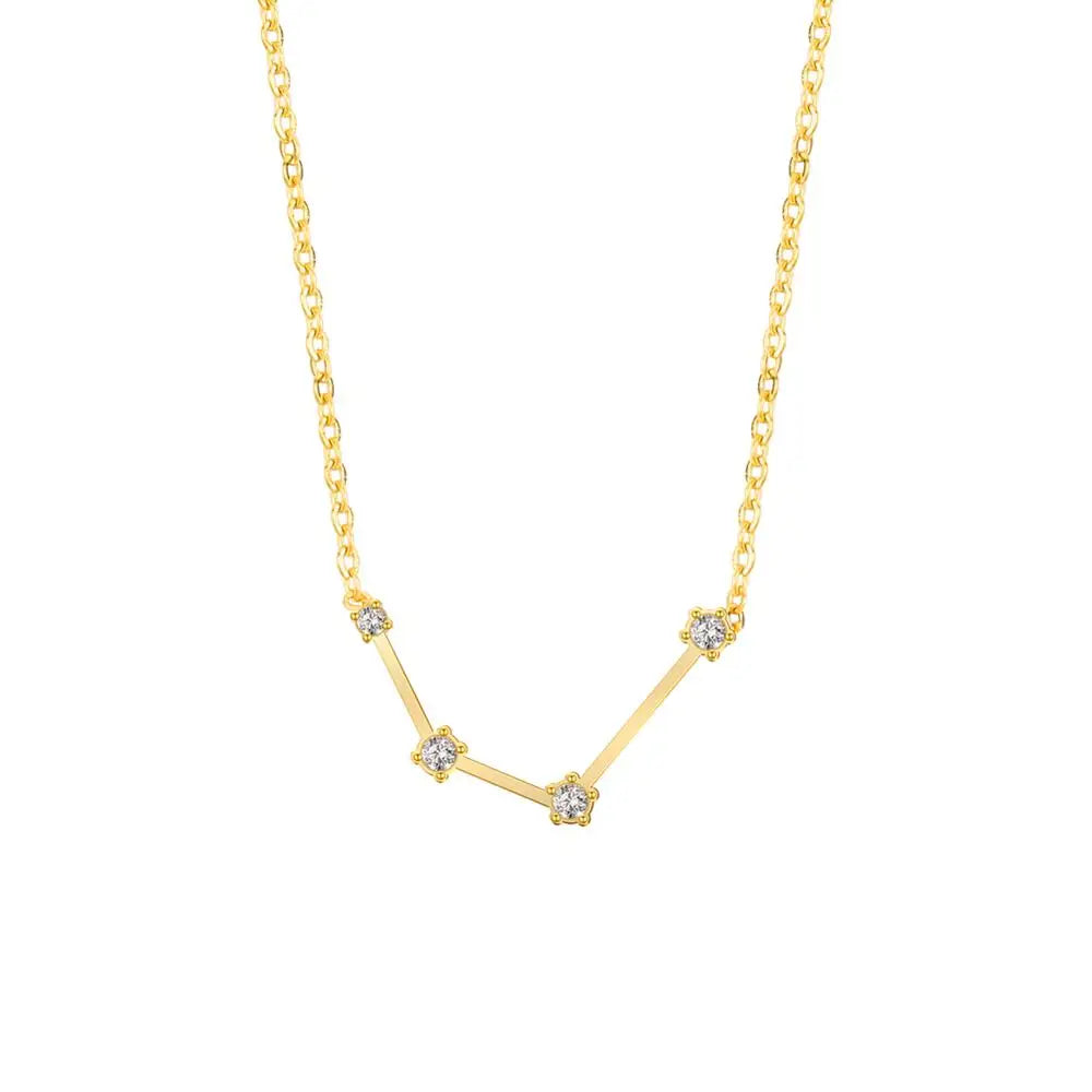 Astra Zodiac Sign Necklace In Gold