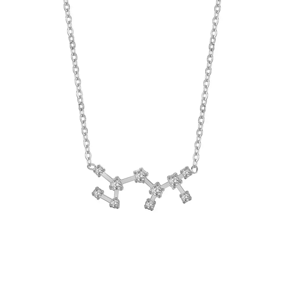 Astra Zodiac Sign Necklace In Silver