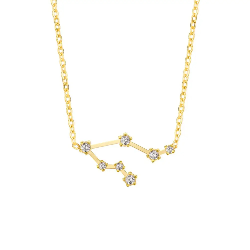 Astra Zodiac Sign Necklace In Gold