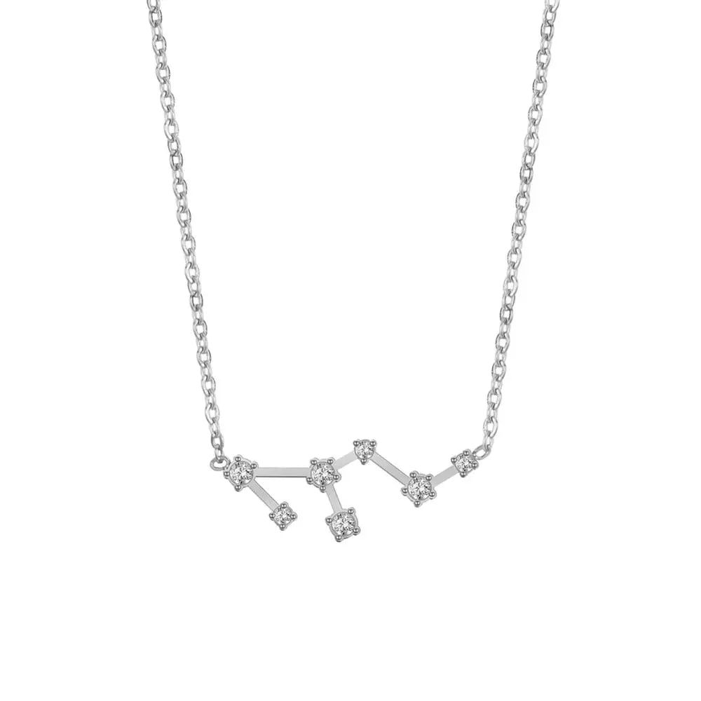 Astra Zodiac Sign Necklace In Silver