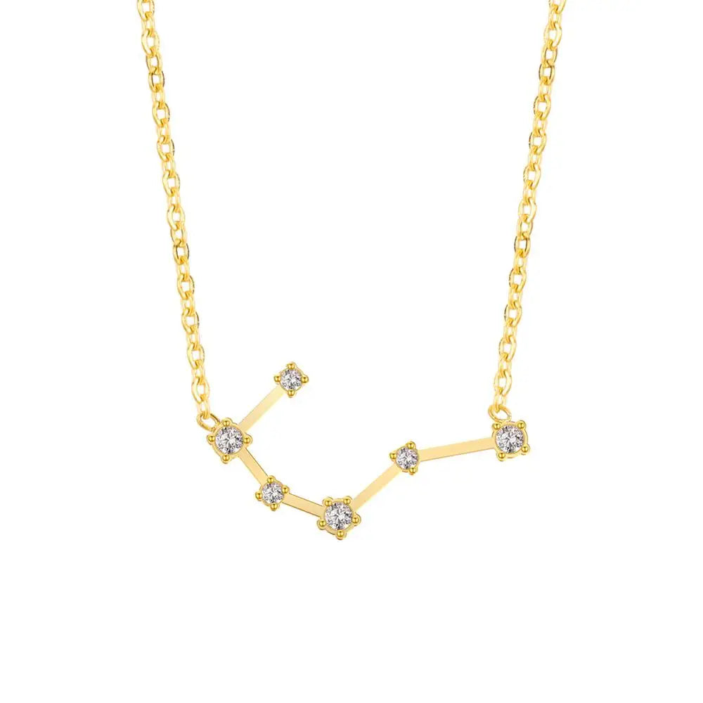 Astra Zodiac Sign Necklace In Gold