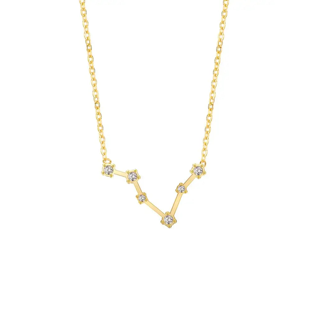 Astra Zodiac Sign Necklace In Gold