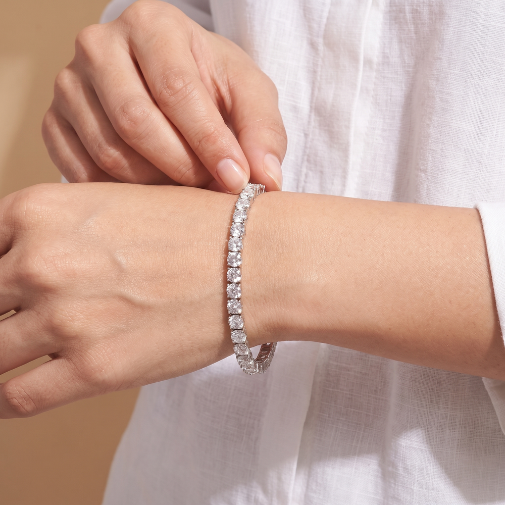 Aria Tennis Bracelet 5MM - White Gold