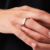 טבעת חותם מלבן – כסף