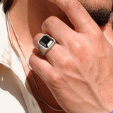 Leon Ring – Silver and Onyx