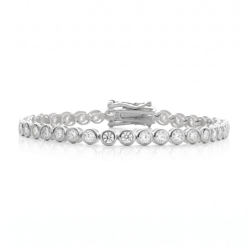 Bella Bezel Tennis Bracelet - White Gold