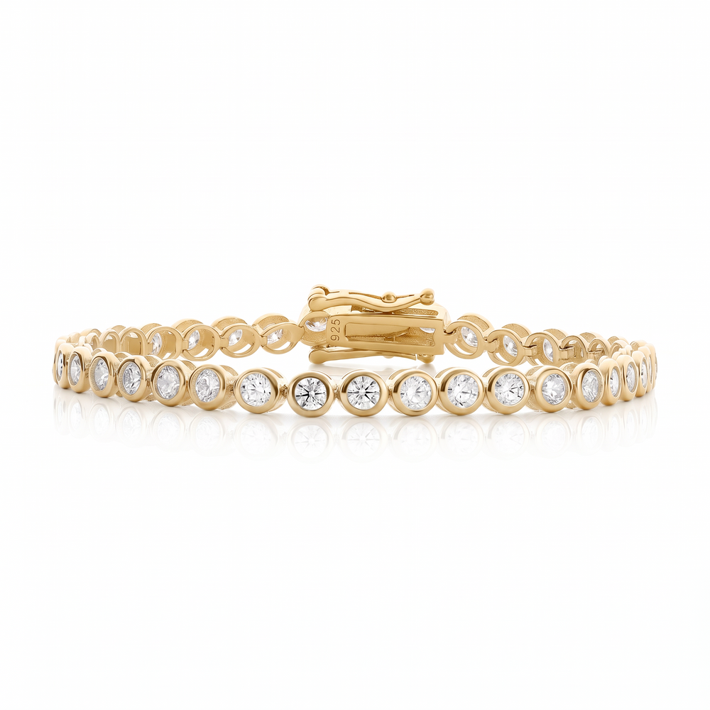 Bella Bezel Tennis Bracelet - Gold